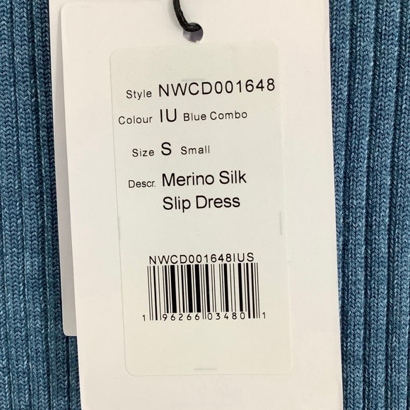 NEW! NAADAM Size Small Merino Silk Slip Lightweight Dress Blue $275 msrp J6-10 - Picture 11 of 12